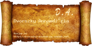 Dvorszky Annamária névjegykártya